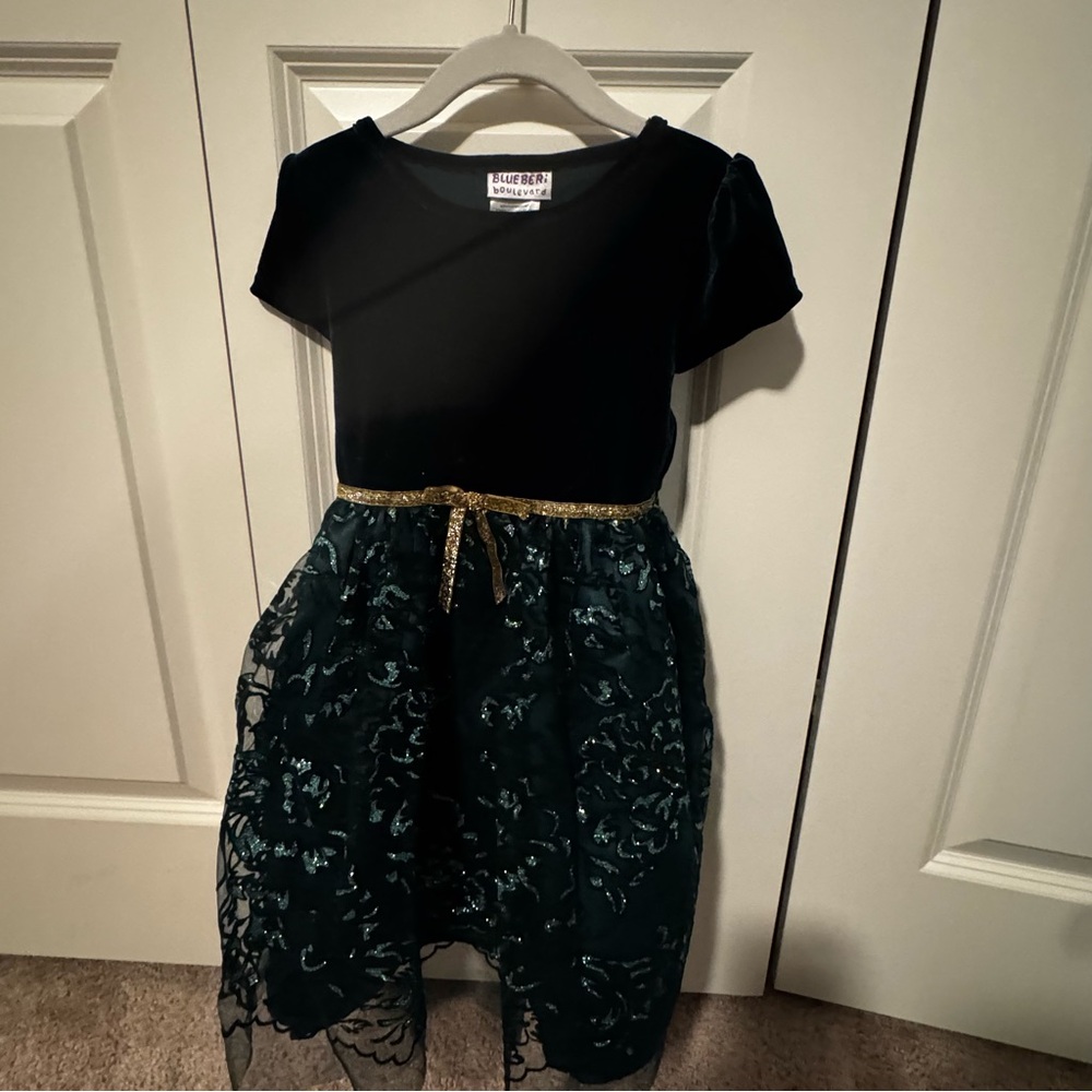 Fancy Green Dress with Gold Belt